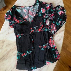 Maxi Dress_Black/Floral Pattern_NY&C_Size XL_EUC